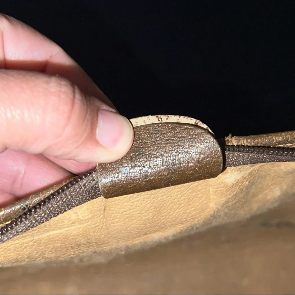 GUCCI Vintage Beige and Brown Canvas Monogram Clutch